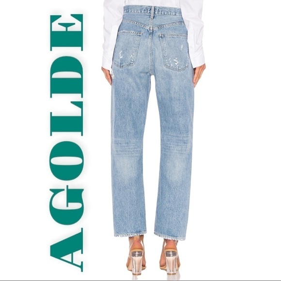 AGOLDE 90s Jean Distressed High Rise Relaxed Buttonfly, Size 28 - Picture 4 of 12